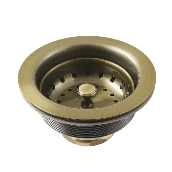 312 Inch Stainless Steel Kitchen Sink Basket Strainer, Antique Brass